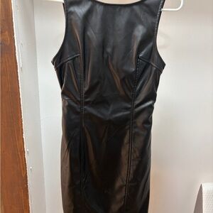 Lulu's black vegan leather bodycon mini dress